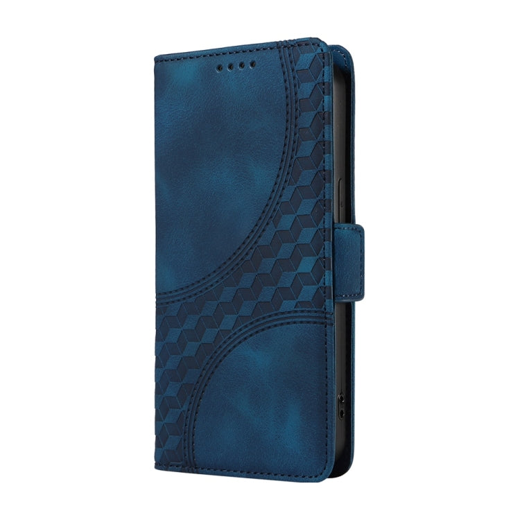 For Samsung Galaxy S25+ 5G Embossed Rhombus Starry Leather Phone Case(Blue) - Galaxy S25+ 5G Cases by PMC Jewellery | Online Shopping South Africa | PMC Jewellery | Buy Now Pay Later Mobicred