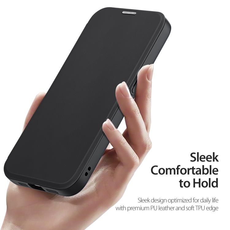 For iPhone 16e DUX DUCIS Skin X Pro Series MagSafe Ring Holder Leather Phone Case(Black) - iPhone 16e Cases by DUX DUCIS | Online Shopping South Africa | PMC TechLife | Buy Now Pay Later Mobicred