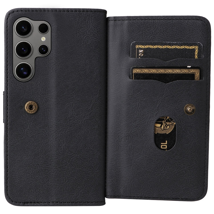 For Samsung Galaxy S25 Ultra 5G Multi-Function Wallet 10 Card Slots Leather Phone Case(Black) - Galaxy S25 Ultra 5G Cases by PMC Jewellery | Online Shopping South Africa | PMC Jewellery | Buy Now Pay Later Mobicred