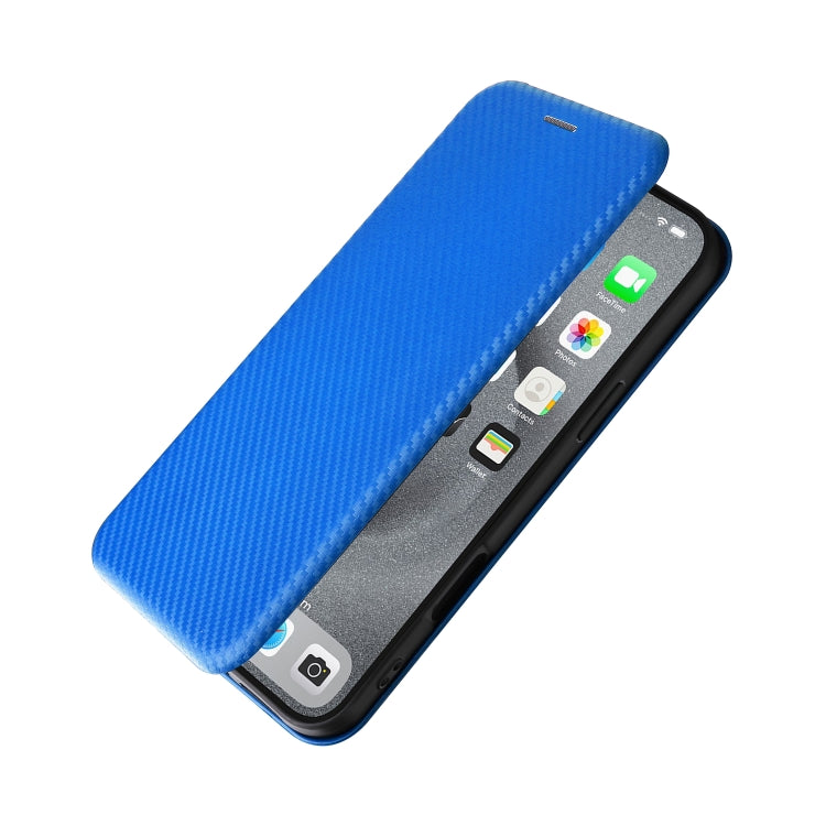 For iPhone 16 Pro Carbon Fiber Texture Flip Leather Phone Case(Blue) - iPhone 16 Pro Cases by PMC Jewellery | Online Shopping South Africa | PMC Jewellery | Buy Now Pay Later Mobicred