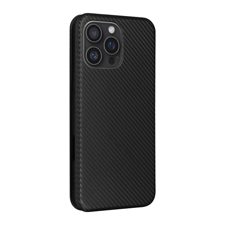 For iPhone 16 Pro Max Carbon Fiber Texture Flip Leather Phone Case(Black) - iPhone 16 Pro Max Cases by PMC Jewellery | Online Shopping South Africa | PMC Jewellery | Buy Now Pay Later Mobicred