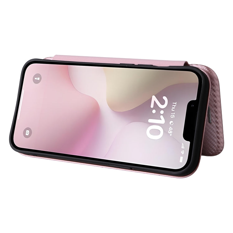 For iPhone SE 2024 Carbon Fiber Texture Flip Leather Phone Case(Pink) - free shipping - PMC TechLife - Order now!