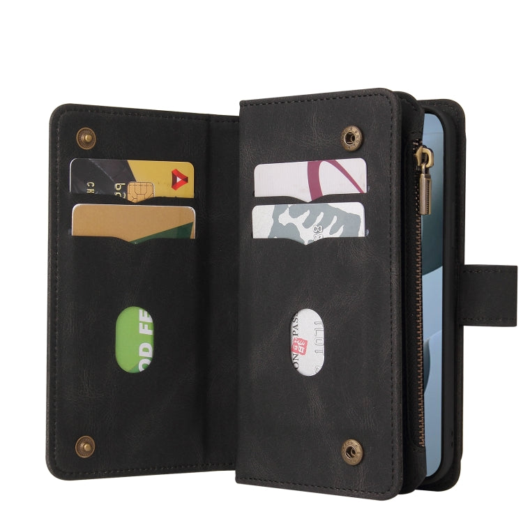 For Redmi K70 Skin Feel Multi Card Slots Zipper Wallet Leather Phone Case(Black) - K70 Cases by PMC Jewellery | Online Shopping South Africa | PMC Jewellery | Buy Now Pay Later Mobicred