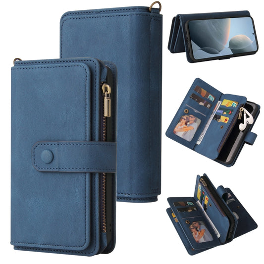 For Redmi K70 Skin Feel Multi Card Slots Zipper Wallet Leather Phone Case(Blue) - K70 Cases by PMC Jewellery | Online Shopping South Africa | PMC Jewellery | Buy Now Pay Later Mobicred