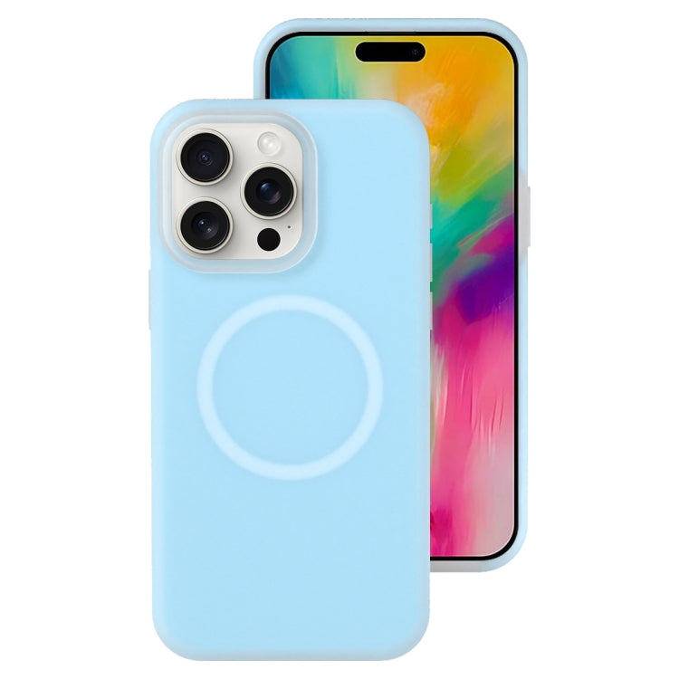 For iPhone 16 Pro Jelly Liquid Silicone MagSafe Magnetic Phone Case(Blue) - iPhone 16 Pro Cases by PMC TechLife | Online Shopping South Africa | PMC TechLife | Buy Now Pay Later Mobicred
