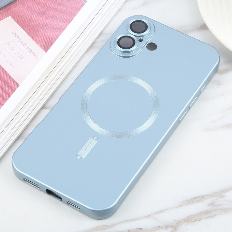 For iPhone 16 Liquid TPU Silicone Solid Color MagSafe Phone Case(Blue) - iPhone 16 Cases by PMC Jewellery | Online Shopping South Africa | PMC Jewellery | Buy Now Pay Later Mobicred