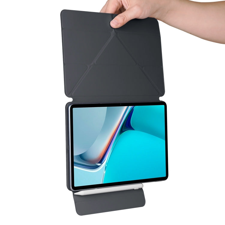 For Huawei MatePad 11 2021 Fixed Buckle Magnetic Deformation Leather Tablet Case(Black) - Huawei by PMC TechLife | Online Shopping South Africa | PMC TechLife | Buy Now Pay Later Mobicred