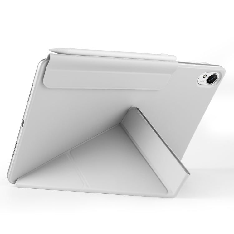 For Huawei MatePad Air 12 2024 Fixed Buckle Magnetic Deformation Leather Tablet Case(Grey) - Huawei by PMC TechLife | Online Shopping South Africa | PMC TechLife | Buy Now Pay Later Mobicred