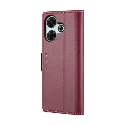 For Redmi 13 CaseMe 023 Butterfly Buckle Litchi Texture RFID Anti-theft Leather Phone Case(Wine Red) - Redmi 13 Cases by CaseMe | Online Shopping South Africa | PMC Jewellery | Buy Now Pay Later Mobicred