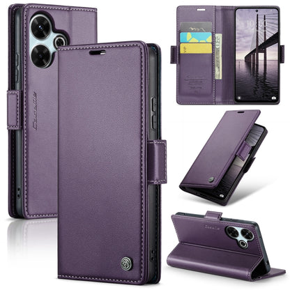 For Redmi 13 CaseMe 023 Butterfly Buckle Litchi Texture RFID Anti-theft Leather Phone Case(Pearly Purple) - Redmi 13 Cases by CaseMe | Online Shopping South Africa | PMC Jewellery | Buy Now Pay Later Mobicred