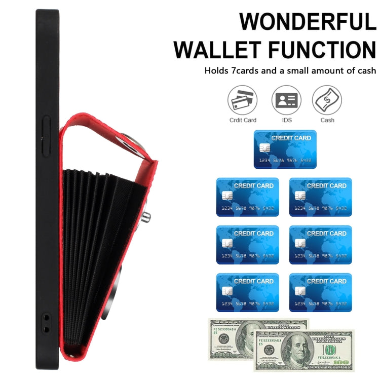 For Google Pixel 9 / 9 Pro Organ Card Bag Ring Holder Phone Case with Long Lanyard(Red) - Google Cases by PMC TechLife | Online Shopping South Africa | PMC TechLife | Buy Now Pay Later Mobicred
