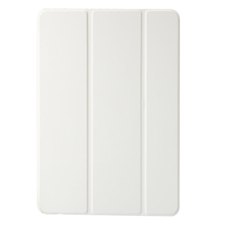 For Huawei Matepad SE 11 2024 Clear Acrylic 3-Fold Leather Tablet Case(White) - Huawei by PMC Jewellery | Online Shopping South Africa | PMC Jewellery | Buy Now Pay Later Mobicred