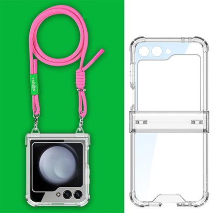 For Samsung Galaxy Z Flip6 GKK Airbag Hinge Full Coverage Phone Case with Crossbody Rope(Pink) - Galaxy Z Flip6 5G Cases by GKK | Online Shopping South Africa | PMC Jewellery | Buy Now Pay Later Mobicred