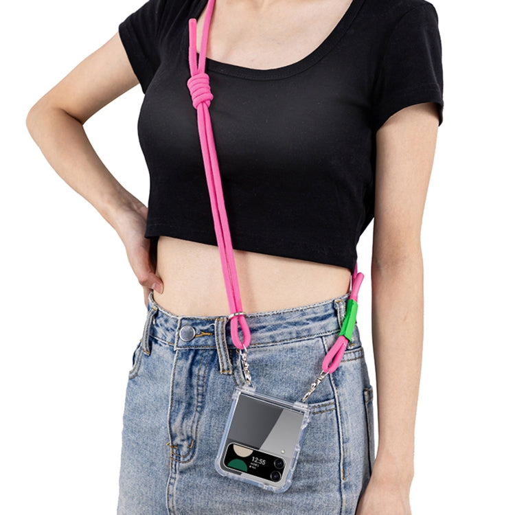 For Samsung Galaxy Z Flip4 GKK Airbag Hinge Full Coverage Phone Case with Crossbody Rope(Pink) - Galaxy Z Flip4 5G Cases by GKK | Online Shopping South Africa | PMC Jewellery | Buy Now Pay Later Mobicred