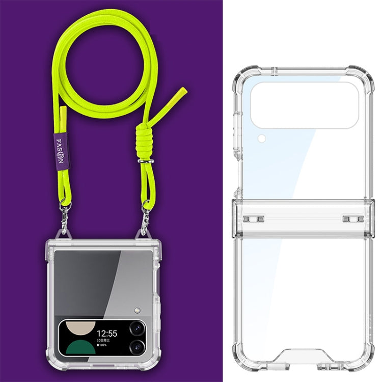 For Samsung Galaxy Z Flip4 GKK Airbag Hinge Full Coverage Phone Case with Crossbody Rope(Yellow) - Galaxy Z Flip4 5G Cases by GKK | Online Shopping South Africa | PMC Jewellery | Buy Now Pay Later Mobicred