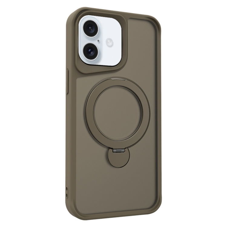 For iPhone 16 Plus Invisible Fulcrum Holder MagSafe Phone Case(Coffee) - iPhone 16 Plus Cases by PMC Jewellery | Online Shopping South Africa | PMC Jewellery | Buy Now Pay Later Mobicred