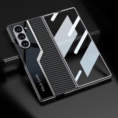 For Samsung Galaxy Z Fold6 GKK Integrated Plating TPU + Leather Supercar Full Coverage Phone Case(Grey) - Galaxy Z Fold6 5G Cases by GKK | Online Shopping South Africa | PMC Jewellery | Buy Now Pay Later Mobicred