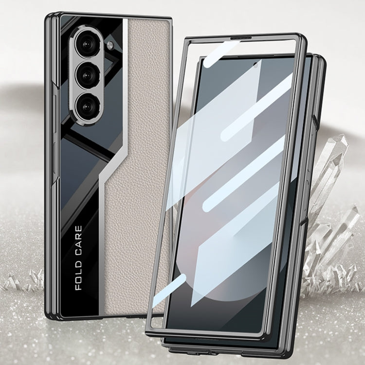 For Samsung Galaxy Z Fold6 GKK Integrated Plating TPU + Leather Supercar Full Coverage Phone Case(Titanium Grey) - Galaxy Z Fold6 5G Cases by GKK | Online Shopping South Africa | PMC Jewellery | Buy Now Pay Later Mobicred