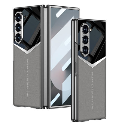 For Samsung Galaxy Z Fold6 GKK Integrated Plating Leather Knight Full Coverage Phone Case(Grey) - Galaxy Z Fold6 5G Cases by GKK | Online Shopping South Africa | PMC Jewellery | Buy Now Pay Later Mobicred