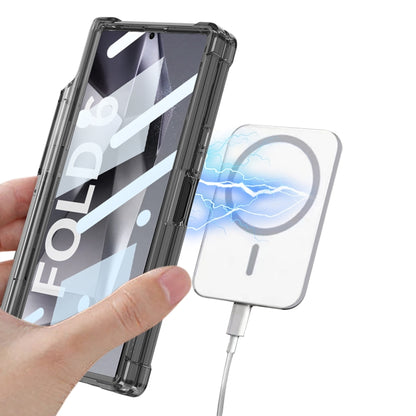 For Samsung Galaxy Z Fold6 GKK Integrated Airbag Hinge Full Coverage MagSafe Phone Case with Holder / Pen Box, Not Included Pen(Transparent) - Galaxy Z Fold6 5G Cases by GKK | Online Shopping South Africa | PMC Jewellery | Buy Now Pay Later Mobicred