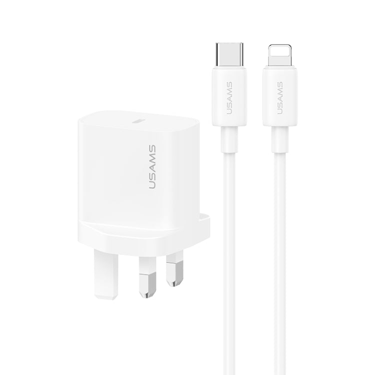 USAMS CC227 20W Fast Charging Charger Set, USB-C / Type-C to 8 Pin(UK Plug) - Multifunction Charger by USAMS | Online Shopping South Africa | PMC Jewellery | Buy Now Pay Later Mobicred