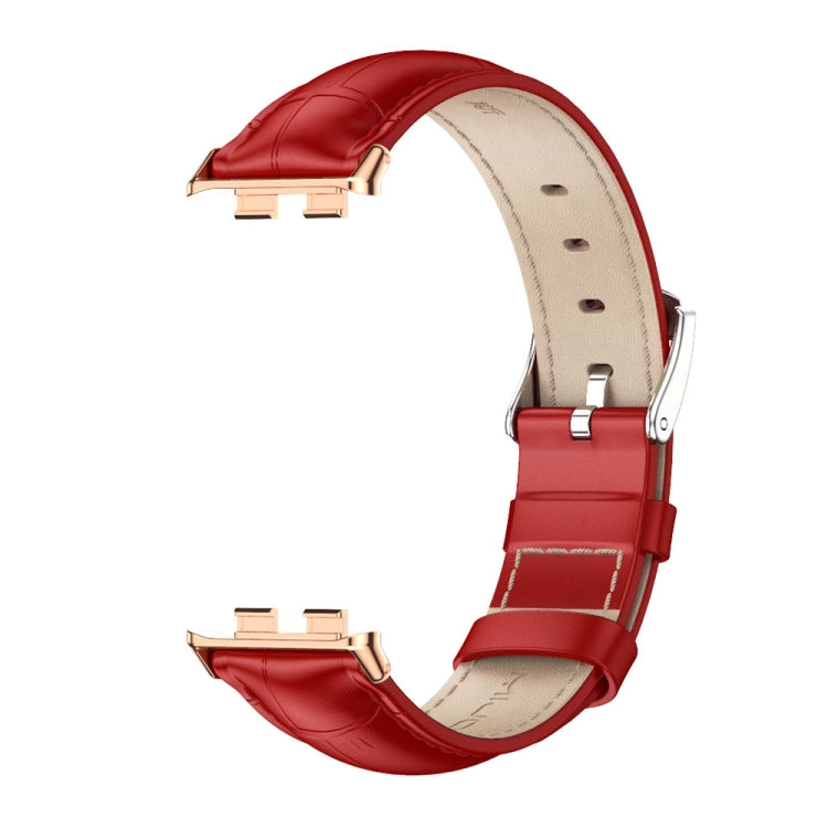For Honor Band 10 / 9 MIJOBS Cowhide Leather Watch Band(Bamboo Red Rose Gold) - free shipping - PMc TechLife - Order now!