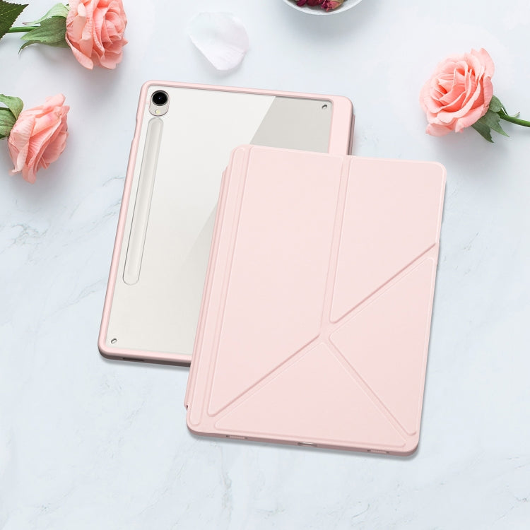 For Samsung Galaxy Tab S9 / S9 FE DUX DUCIS Magi Series Smart Leather Tablet Case(Pink) - Galaxy Tab S9 Cases by DUX DUCIS | Online Shopping South Africa | PMC Jewellery | Buy Now Pay Later Mobicred