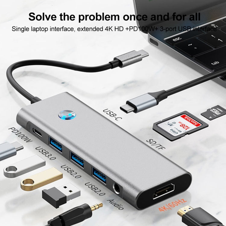 BYL-2410 9 in 1 Type-C to USB Multi-function Docking Station - USB HUB by PMC Jewellery | Online Shopping South Africa | PMC Jewellery | Buy Now Pay Later Mobicred