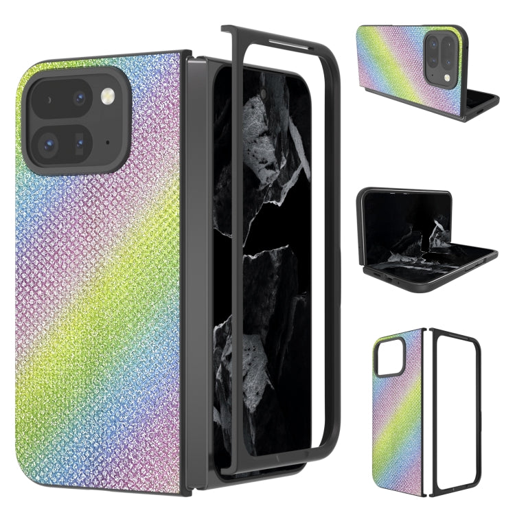 For Google Pixel 9 Pro Fold Diamond Frame Edge Full Coverage Phone Case(Rainbow Diamond) - Google Cases by PMC Jewellery | Online Shopping South Africa | PMC Jewellery | Buy Now Pay Later Mobicred