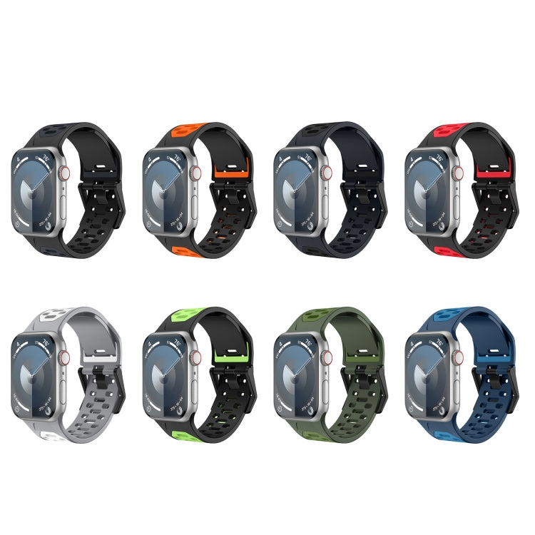 For Apple Watch SE 44mm Meteorite Two-color Silicone Watch Band(Grey Black) - free shipping - PMc TechLife - Order now!