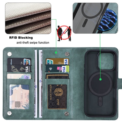 For iPhone 16 Pro ViLi GVA Series MagSafe Magnetic RFID Leather Phone Case(Green) - iPhone 16 Pro Cases by ViLi | Online Shopping South Africa | PMC Jewellery | Buy Now Pay Later Mobicred