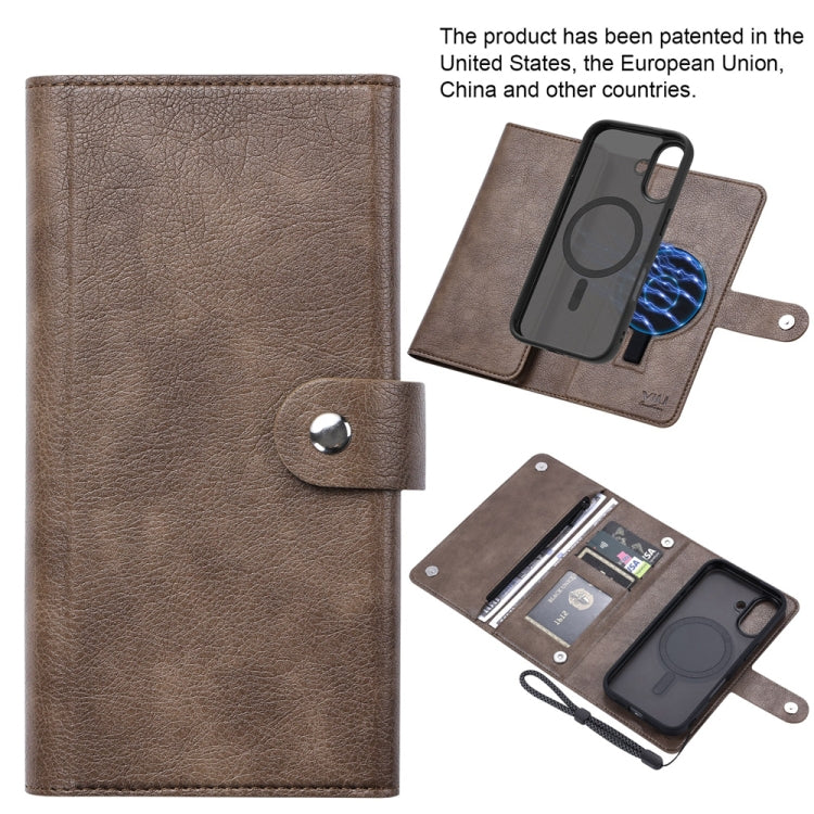 For iPhone 16 ViLi GVB Series MagSafe Magnetic RFID Leather Phone Case(Coffee) - iPhone 16 Cases by ViLi | Online Shopping South Africa | PMC Jewellery | Buy Now Pay Later Mobicred