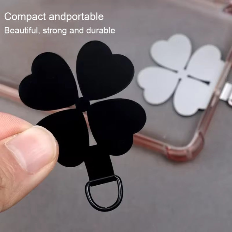 Four-leaf Metal Mobile Phone Lanyard Fixing Gasket(Black) - Lanyards & Wrist Straps by PMc TechLife | Online Shopping South Africa | PMc TechLife | Buy Now Pay Later Mobicred