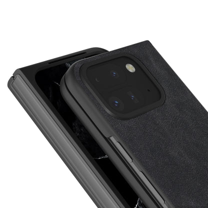 For Google Pixel 9 Pro Fold Black Frame PU Leather Full Coverage Phone Case(Black) - Google Cases by PMC Jewellery | Online Shopping South Africa | PMC Jewellery | Buy Now Pay Later Mobicred