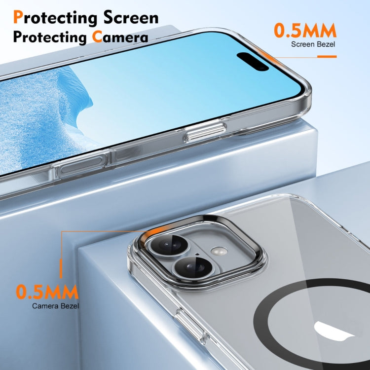 For iPhone 16 Ice Feel HD Transparent MagSafe PC Full Coverage Phone Case(Black) - iPhone 16 Cases by PMC TechLife | Online Shopping South Africa | PMC TechLife | Buy Now Pay Later Mobicred