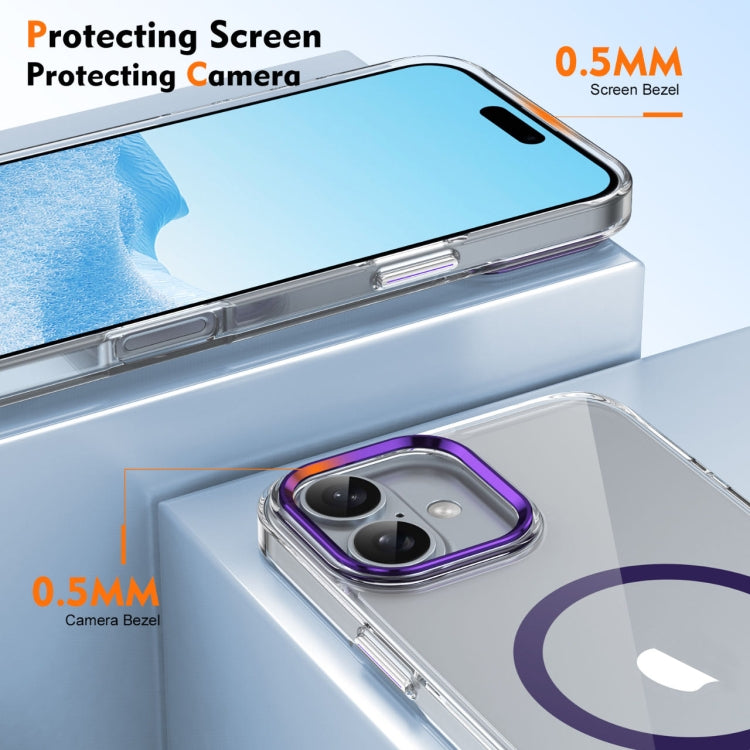 For iPhone 16 Plus Ice Feel HD Transparent MagSafe PC Full Coverage Phone Case(Purple) - iPhone 16 Plus Cases by PMC TechLife | Online Shopping South Africa | PMC TechLife | Buy Now Pay Later Mobicred