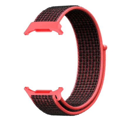 For Samsung Galaxy Watch Ultra 47mm Plastic Connector Nylon Loop Watch Band(Red Black) - Watch Bands by PMC Jewellery | Online Shopping South Africa | PMC Jewellery | Buy Now Pay Later Mobicred