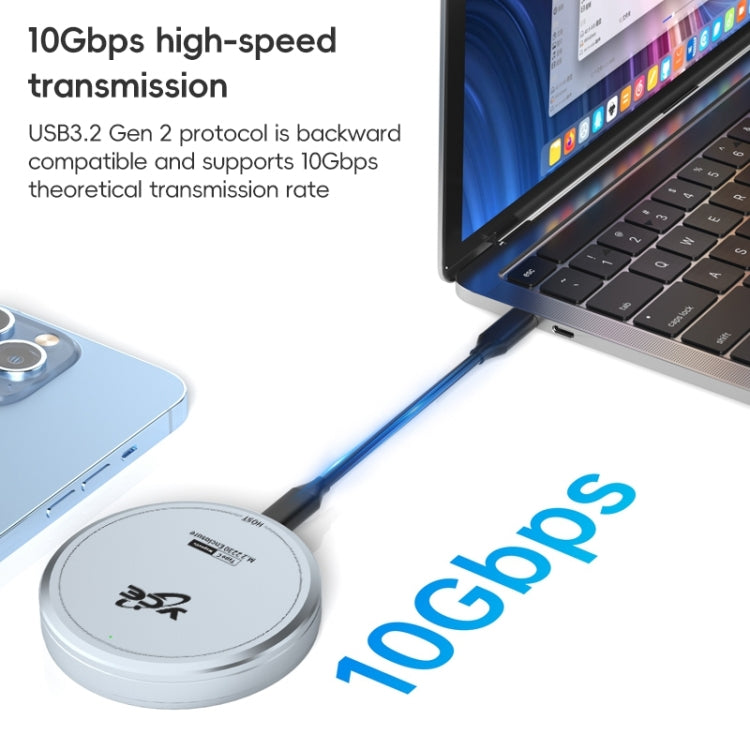 YCE-V195F USB-C / Type-C to M.2 NVMe Magnetic Hard Drive Enclosure(Grey) - free shipping - PMC Jewellery - Order now!