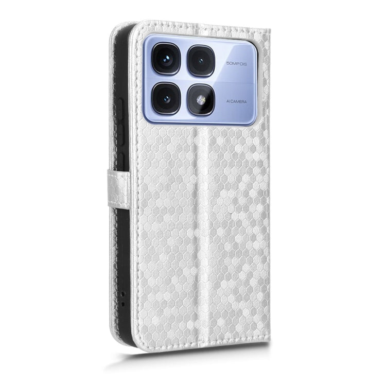 For Redmi K70 Ultra Honeycomb Dot Texture Leather Phone Case(Silver) - Xiaomi Cases by PMC Jewellery | Online Shopping South Africa | PMC Jewellery | Buy Now Pay Later Mobicred