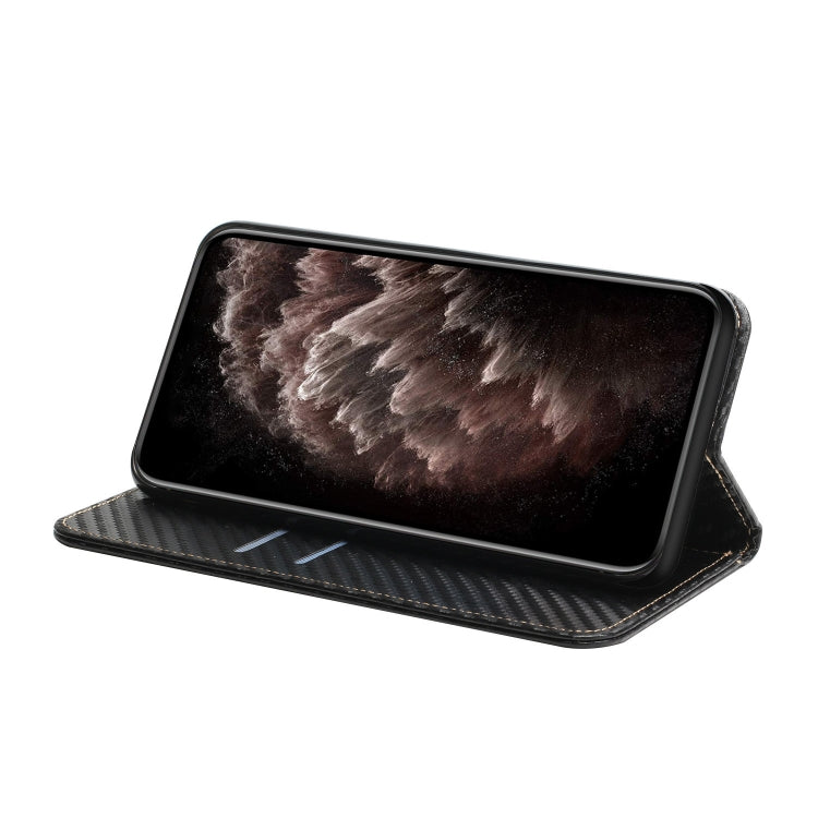 For iPhone 16 Pro Max Carbon Fiber Texture Magnetic Flip Leather Phone Case(Black) - iPhone 16 Pro Max Cases by PMC TechLife | Online Shopping South Africa | PMC TechLife | Buy Now Pay Later Mobicred