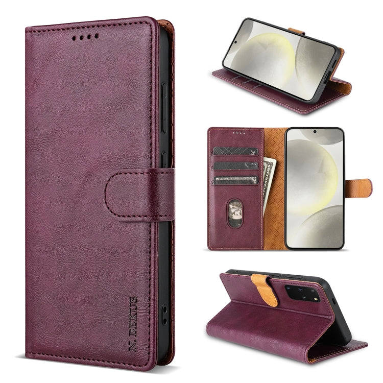 For Xiaomi 14 Ultra N.BEKUS CSJ-P1 Solid Color Leather Phone Case(Wine Red) - 14 Ultra Cases by N.BEKUS | Online Shopping South Africa | PMC Jewellery | Buy Now Pay Later Mobicred