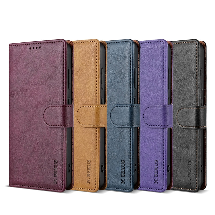 For Xiaomi 14 N.BEKUS CSJ-P1 Solid Color Leather Phone Case(Purple) - 14 Cases by N.BEKUS | Online Shopping South Africa | PMC Jewellery | Buy Now Pay Later Mobicred