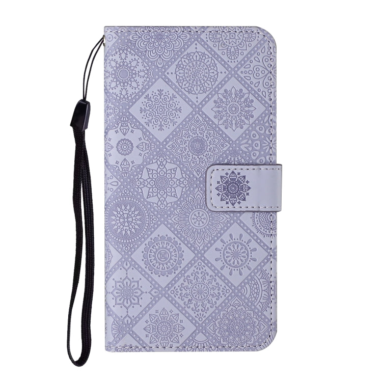 For Samsung Galaxy S25 5G Ethnic Style Embossed Pattern Leather Phone Case(Purple) - Galaxy S25 5G Cases by PMC Jewellery | Online Shopping South Africa | PMC Jewellery | Buy Now Pay Later Mobicred