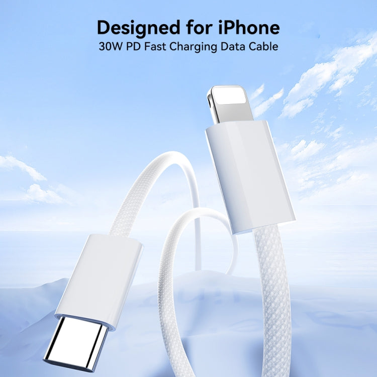 JOYROOM S-A45 30W USB-C / Type-C to 8 Pin Fast Charge Data Cable, Length: 1m(White) - free shipping - PMC Jewellery - Order now!