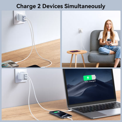 JOYROOM JR-TCF15 30W USB+USB-C / Type-C Fast Charger, Specification:UK Plug(White) - USB Charger by JOYROOM | Online Shopping South Africa | PMC Jewellery | Buy Now Pay Later Mobicred