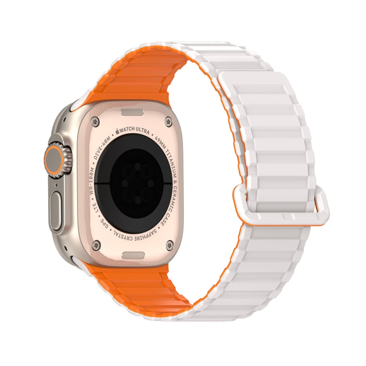 For Apple Watch Series 9 45mm DUX DUCIS KJ Series Magnetic Buckle Silicone Watch Band(Starlight Orange) - Watch Bands by DUX DUCIS | Online Shopping South Africa | PMC Jewellery | Buy Now Pay Later Mobicred