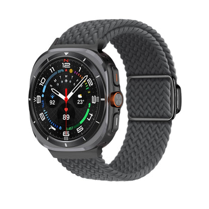 For Samsung Galaxy Watch Ultra 47mm Nylon Loop Magnetic Buckle Watch Band(Space Grey) - Watch Bands by PMC Jewellery | Online Shopping South Africa | PMC Jewellery | Buy Now Pay Later Mobicred