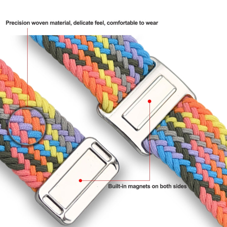 For Samsung Galaxy Watch Ultra 47mm Nylon Loop Magnetic Buckle Watch Band(Denim Rainbow) - Watch Bands by PMC Jewellery | Online Shopping South Africa | PMC Jewellery | Buy Now Pay Later Mobicred