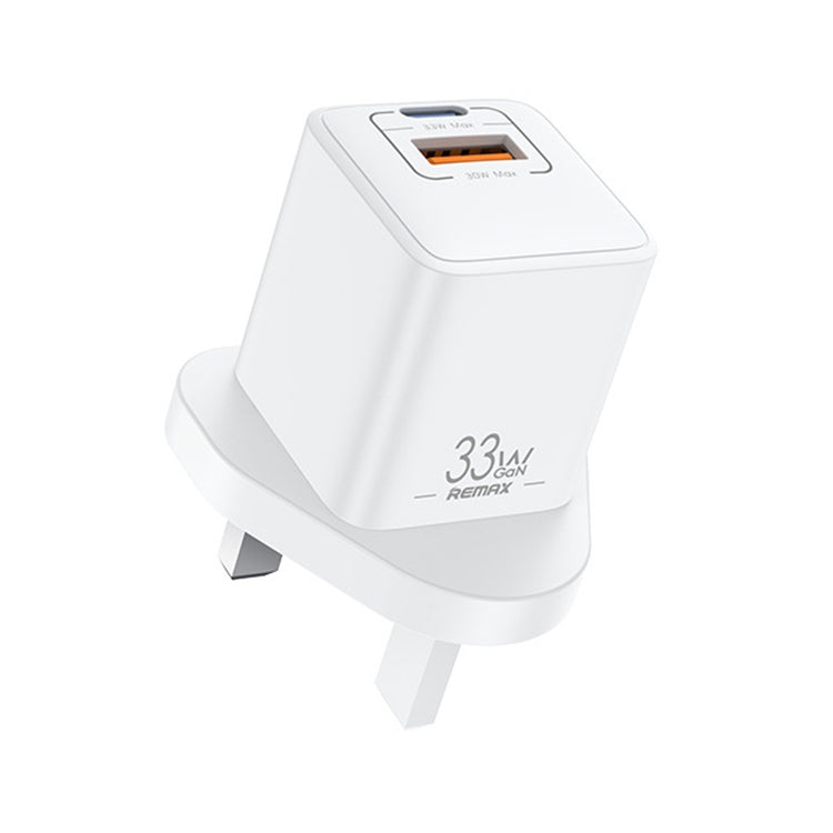 REMAX RP-U26 33W USB+USB-C / Type-C GaN Fast Charging Charger, Specification:UK Plug(White) - USB Charger by REMAX | Online Shopping South Africa | PMC Jewellery | Buy Now Pay Later Mobicred