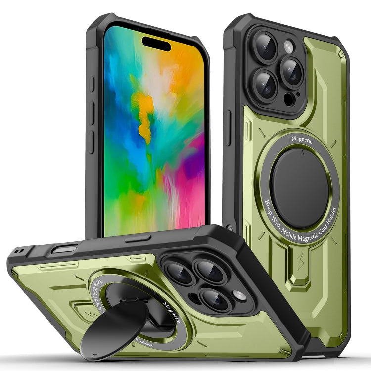 For iPhone 16 Pro Max Invisible Bracket MagSafe Magnetic Phone Case(Green) - iPhone 16 Pro Max Cases by PMC Jewellery | Online Shopping South Africa | PMC Jewellery | Buy Now Pay Later Mobicred